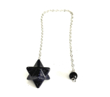 Goldstone Merkaba pendulum, natural stone pendant, stone of ambition