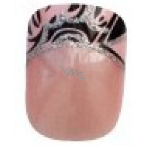 Diva & Nice Natureasy Nails Decorated sticky nails pink with black-pink application 24 pieces