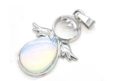 Opalite Angel guardian pendant synthetic stone 3,5 x 2,5 mm, stone of wishes and hope