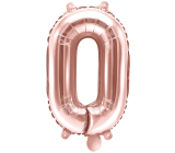Ditipo Inflatable foil balloon number 0 pink gold 35 cm 1 piece