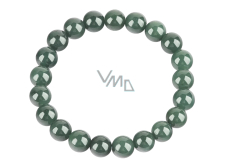 Jade Burmese green elastic bracelet natural stone, 9 mm / 16 - 17cm, love happiness