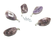 Amethyst Lavender Malawi Tumbler pendant natural stone 2,2-3 cm, 1 piece, stone of kings and bishops