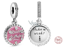 Sterling Silver 925 Birthday Cake Pink, Birthday Bracelet Pendant