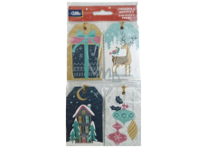 Albi Gift Tag Present, House, Reindeer 12 pieces