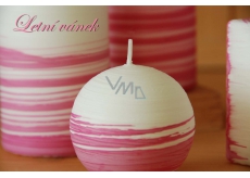 Lima Aromatic spiral Summer breeze candle white - pink ball 100 mm 1 piece