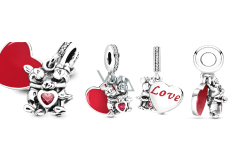 Charm Sterling silver 925 Disney, Minnie & Mickey in love, love bracelet pendant