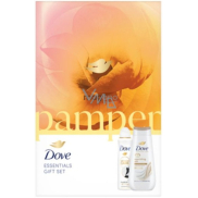 Dove Pamper sprchový gel 225 ml + antiperspirant sprej 150 ml, kosmetická sada pro ženy