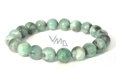 Emerald bracelet natural stone, ball 9 - 9,8 mm / 16 - 17 cm, truth - love - happiness - prosperity - creativity