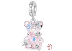 Charm Sterling Silver 925 Bear Light Pink Fantastic Dream, Animal Bracelet Pendant