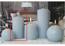 Lima Ice pastel candle light blue cylinder 80 x 150 mm 1 piece