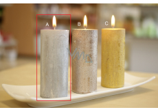 Lima Rustic Metal silver candle cylinder 50 x 120 mm 1 piece