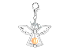 Guardian angel pendant with orange bead 29 x 37 mm 1 piece