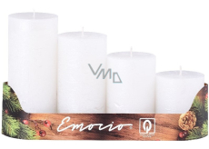 Emocio Advent rustic pearl white candle cylinder 4 pieces