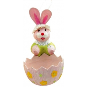 Bunny with a pink basket 12 x 6 cm