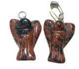 Obsidian Moka Angel guardian pendant natural stone 2 - 2,2 cm, rescue stone