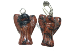 Obsidian Moka Angel guardian pendant natural stone 2 - 2,2 cm, rescue stone