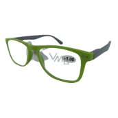 Berkeley Reading dioptric glasses +2 plastic green, grey side frames 1 piece MC2268