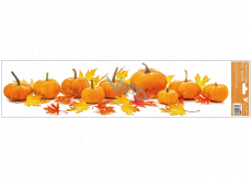 Window film without adhesive stripes pumpkin and leaves 64 x 15 cm