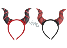 Devil horns black-red on headband 1 piece various types