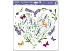 Window foil without glue Lavender heart 30 x 30 cm