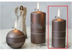 Lima Sparkling candle light brown cylinder 60 x 120 mm 1 piece