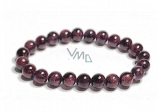 Garnet bracelet elastic natural stone, ball 8 mm / 16 - 17 cm, stone of fire, love