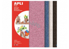 Apli Foam with Glitter (pink, blue, silver, black) 210 x 297 x 2 mm A4 4 sheets