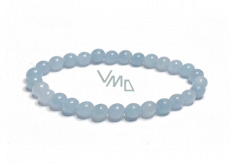 Aquamarine bracelet elastic natural stone, ball 6 mm / 16-17 cm, sailor stone, healing power of the ocean