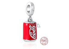 Charm Sterling silver 925 Coca Cola in a tin, bracelet pendant, food and drink