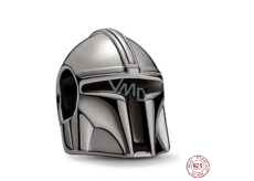 Charm Sterlingové stříbro 925 Marvel Star Wars Mandalorian Helma, korálek na náramek film