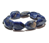 Sodalite bracelet elastic polished faceted natural stone approx. 2 cm / 16 - 17 cm, stone of communication