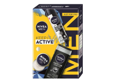 Nivea Men Keep It Active Invisible Black & White Original antiperspirant spray 150 ml + Nivea Men Active Clean shower gel 250 ml + Nivea Men Creme face, body, and hand cream 30 ml, cosmetic set for men