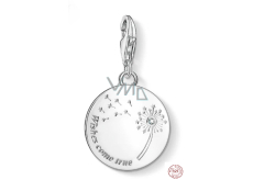 Charm Sterling silver 925 Dandelion - Wishes come true, lobster clasp bracelet pendant nature