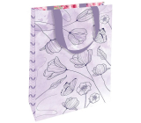 Nekupto Gift paper bag 11 x 17,5 x 8 cm Purple flowers