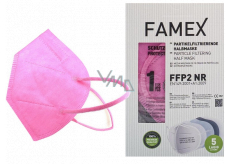 Famex Respirator oral protective 5-layer FFP2 face mask pink 10 pieces