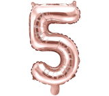 Ditipo Inflatable foil balloon number 5 pink gold 35 cm 1 piece