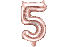 Ditipo Inflatable foil balloon number 5 pink gold 35 cm 1 piece