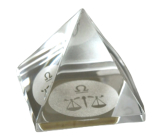 Crystal Glass Pyramid Clear, Zodiac Sign Libra