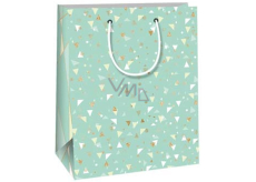 Ditipo Gift paper bag 18 x 10 x 22,7 cm Light green various triangles