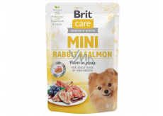 Brit Care Mini Rabbit & Salmon Fillets In Gravy complete super premium food for adult mini breed dogs pouch 85 g