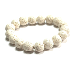 White lava elastic bracelet, natural stone, 12 mm bead / 16 - 17 cm, born from the four elements