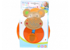 First Steps Travel Feeding Set Monkey orange bowl + spoon