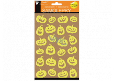 Glow-in-the-dark Halloween stickers with smiling pumpkins 14 x 25 cm