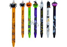 Colorino Rubberized pen Halloween orange spider, blue refill 0,5 mm