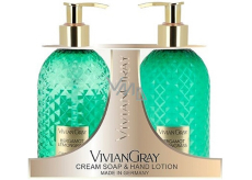 Vivian Gray Bergamot & Lemongrass luxury liquid soap with dispenser 300 ml + luxury hand lotion with dispenser 300 ml, cosmetic set