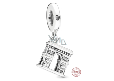 Sterling silver 925 Arc de Triomphe pendant on travel bracelet