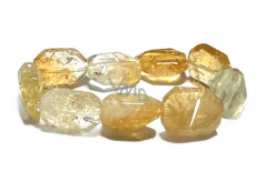 Citrine bracelet elastic polished cut from natural stone, approx. 4 cm / 17 cm AAA quality, stone of abundance, success