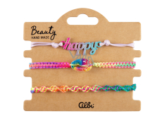 Albi Happy, colorful shell bracelet, adjustable size, set of 3 pieces