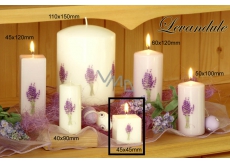 Lima Flower Lavender Scented Candle White with Lavender Print Cube 45 x 45 mm 1 piece