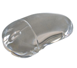 Crystal glass PC mouse, clear - paperweight,